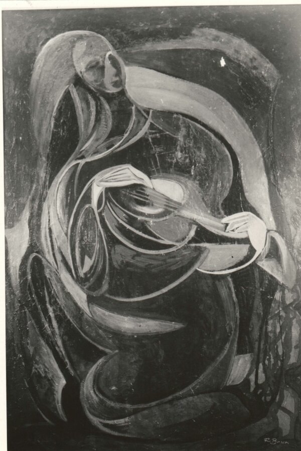 Richard Brun, Dívka s loutnou, 1939, olej na plátně